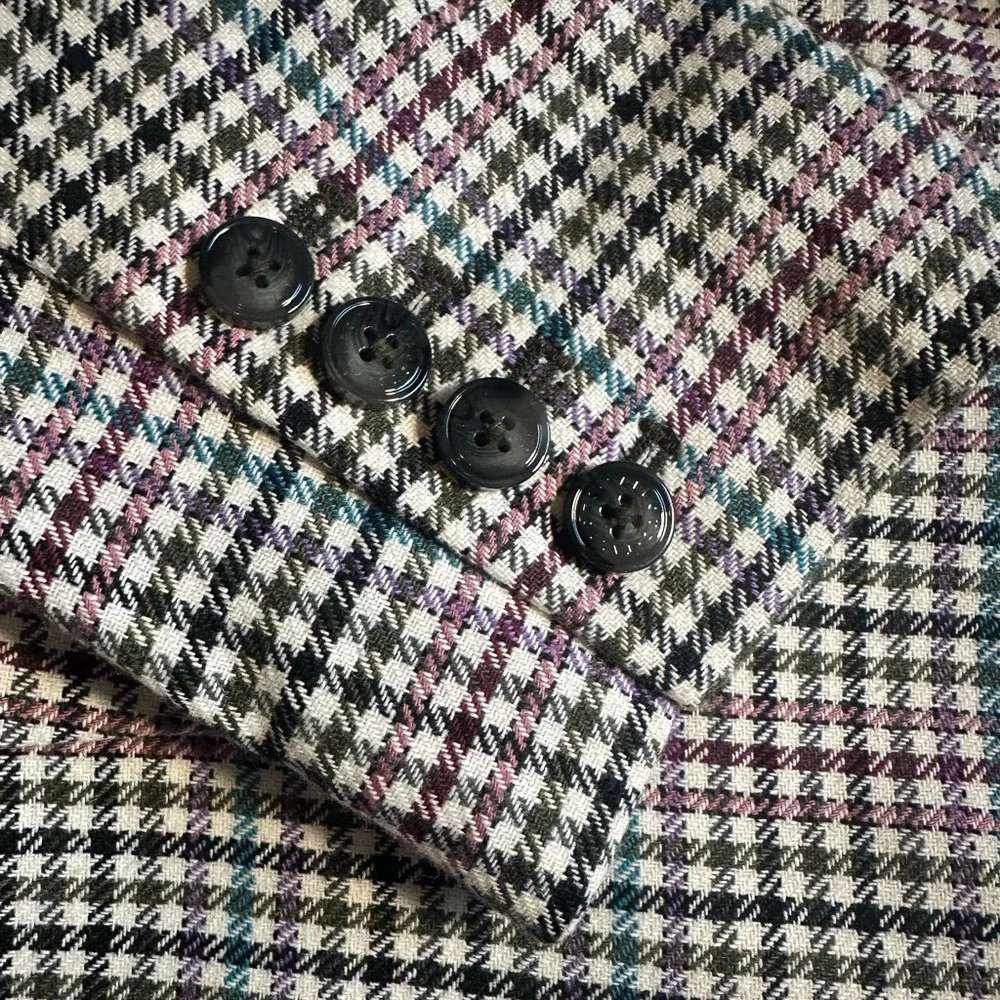 Talbots Houndstooth Blazer Size 12 NWT Western Preppy Plaid Jacket Classic - Picture 3 of 9